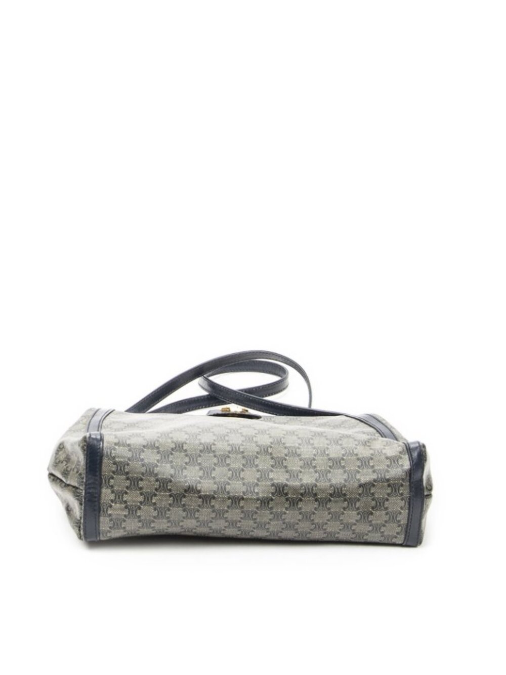 Celine Vintage Flap Crossbody Navy Beige Macadam Canvas - Picture 6 of 10